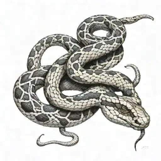 A Thrisul Intertwined With A Snake