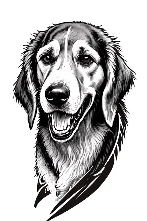 Scary Hound Arm Sleeve Tattoo Design