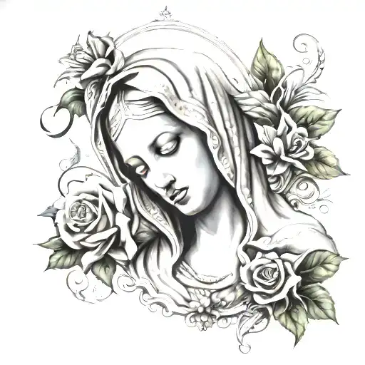 Virgin Mary With Tatoos
