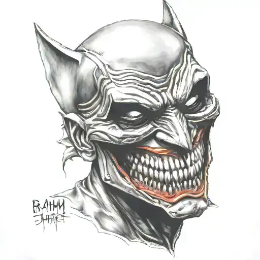 A Portrait Of Batman Who Laughs With A Twisted Smile