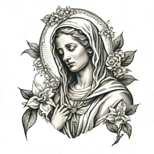 Virgin Mary With Arm And Neck