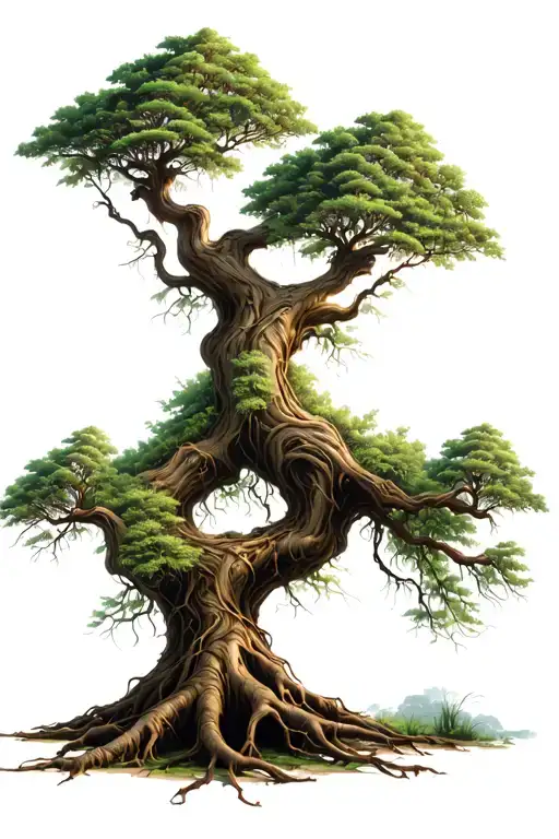 Tree With 3 Winding Roots