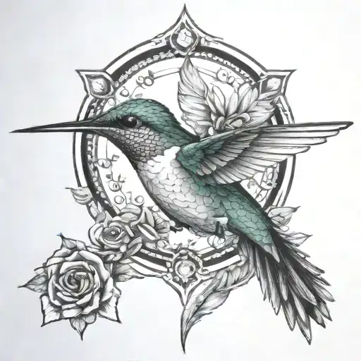 Hummingbird Flying Masculine Looking