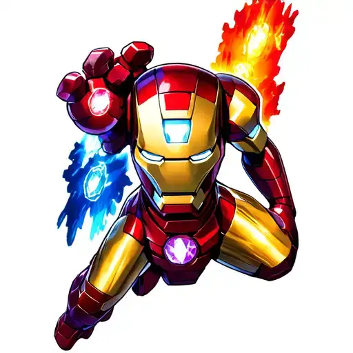 Ironman With Color Infinity Stones