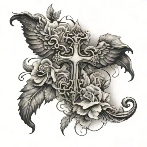 Cover Up For Cross Tattoo Design