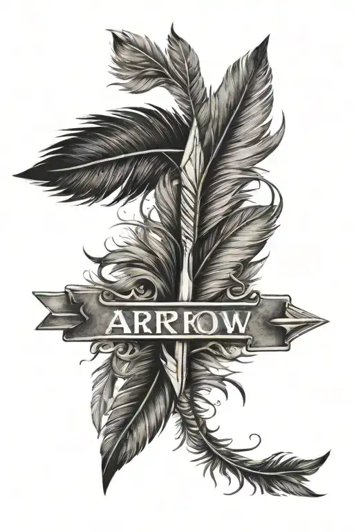 Arrow With Feather And Name In Middle