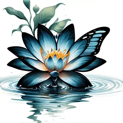 Black Panther Water Lotus Flower Butterfly