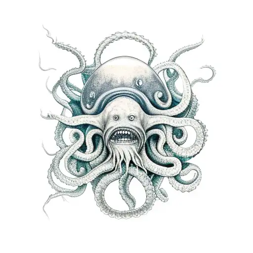 Kraken Coming Out Of Water