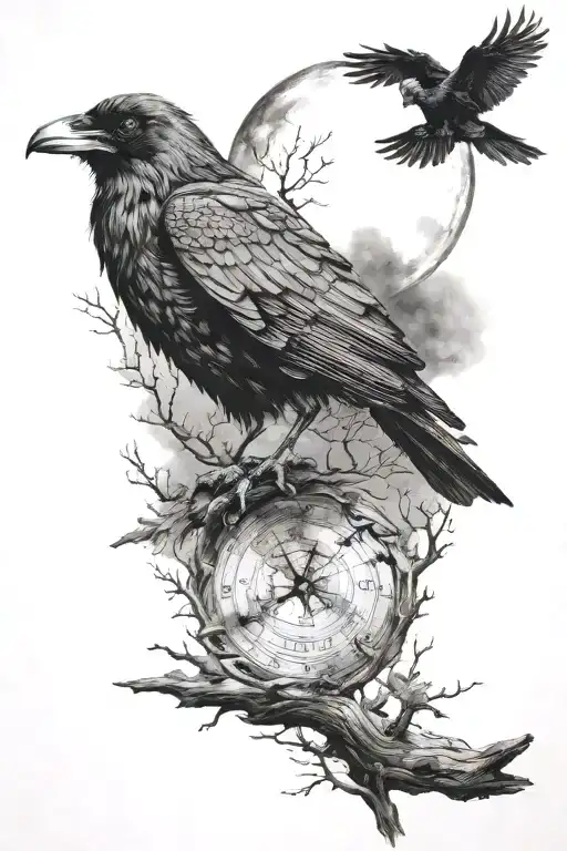 The Raven And The Wolf And The Moon