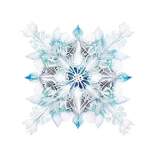 Watercolor Snowflakes Turn Into Flowers