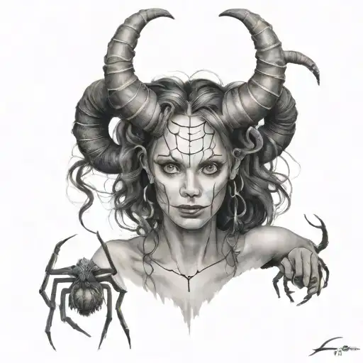 Woman With Horns And Spider Lillie's