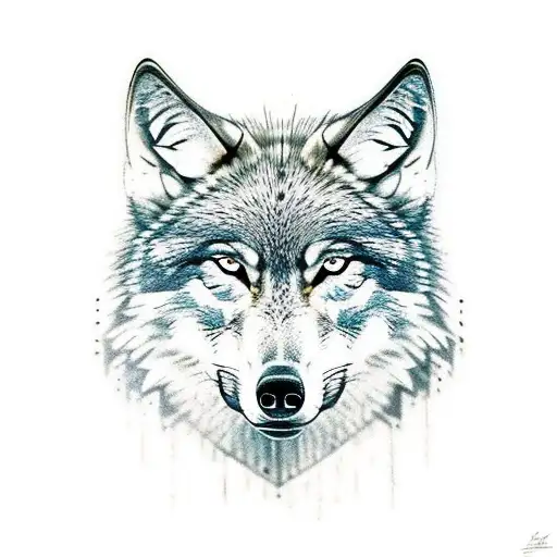 Face Of Wolf In Forest