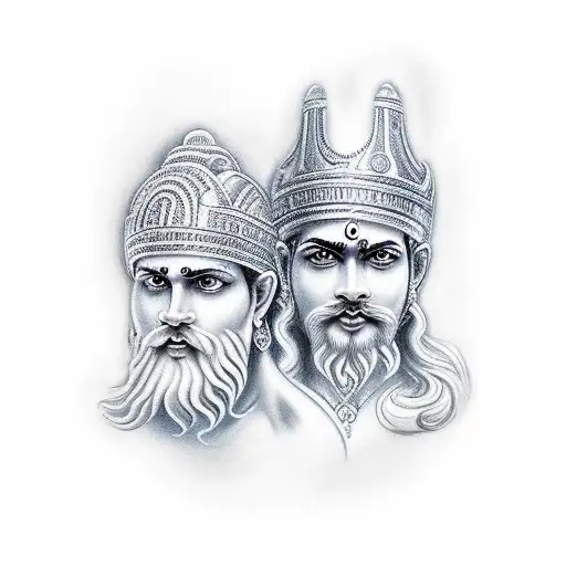 Greek God And Hindu God Representing Wealth And Prosperity