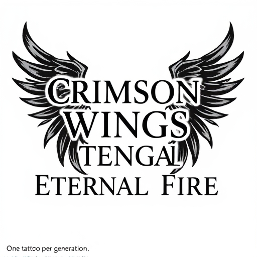 Crimson Wings of Eternal Fire Tattoo idea