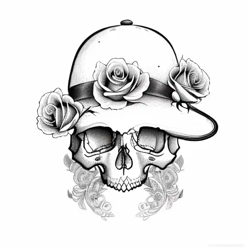 Roses Hat And Skull