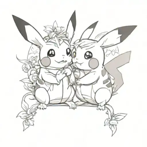Pikachu In Love Bulbasaure
