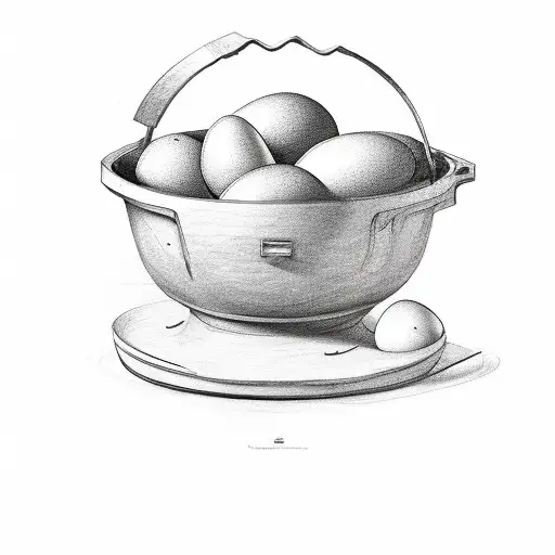 A Whimsical Potato And Egg Playing Chef Hats In A Pot With An Angle
