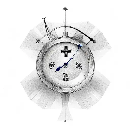 Clock With A Cross With A Cardinal