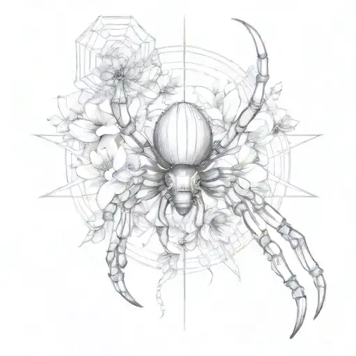 An Insulator Tool Intertwined With Spider Legs And Flowers