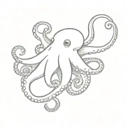 Octopus With Small Butterfly On Its Tentacle