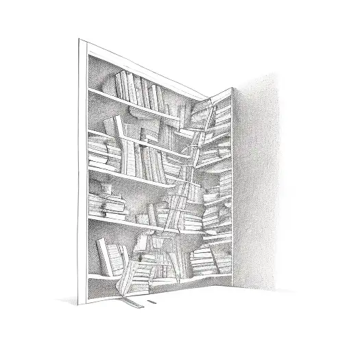 A Bookshelf Filled With Books And Each Book Is A Different Puzzle Piece