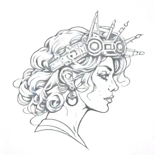 Portrait Of Girlfriend With A Film Reel Crown
