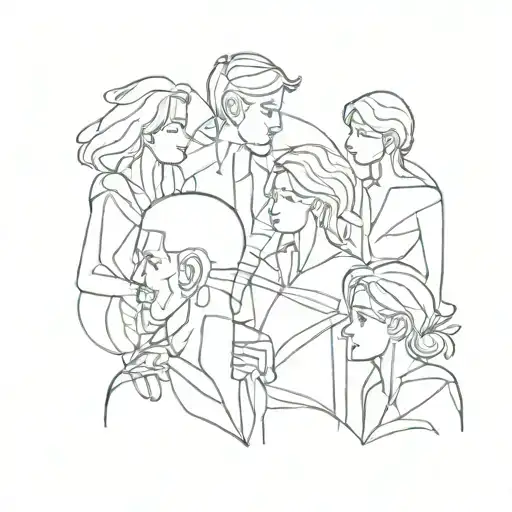 Abstract Figures From Family Picture One Line