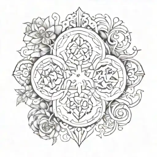 A Tattoo Symbolizing The Bond Between Three Friends Through Shared Interests