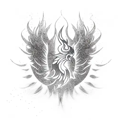 An Edm Festival Stage Engulfed In Flames With A Phoenix Logo