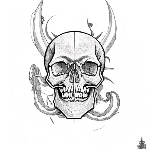 Skull With Scorpio Zodiac Arm