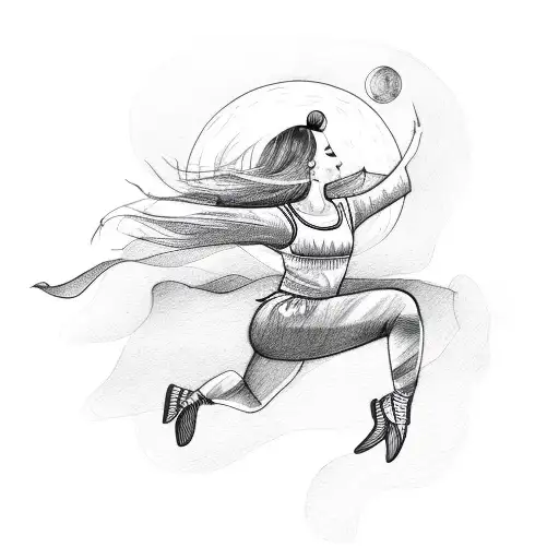 A Dancer Gracefully Leaping Over A Moonlit Forest