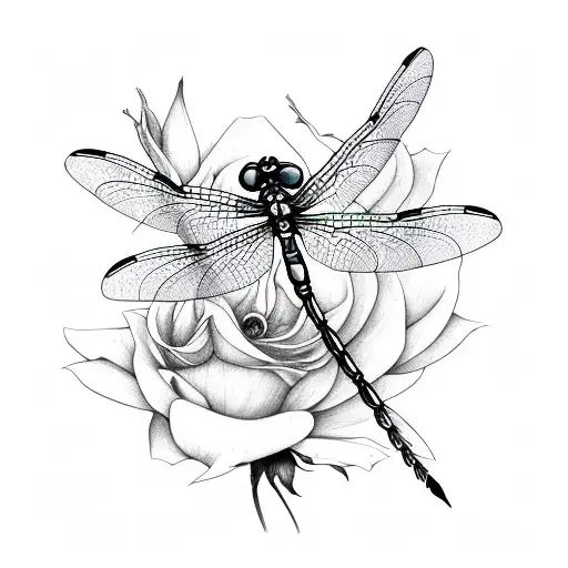 Dragonfly Landing White Rose