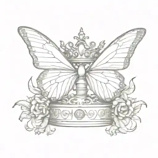 Crown And Butterfly On Scale Made