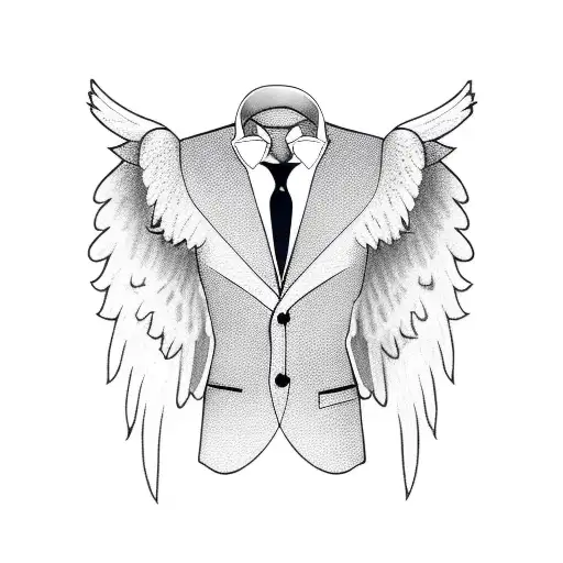 Tuxedo Jacket With Angel Wings On Back