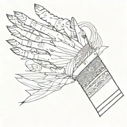 Strip Band At Wrist Black In Middle And Strips In Below