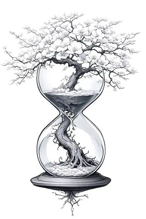 The Body Of An Elder Sakura Tree Is An Hourglass Filled