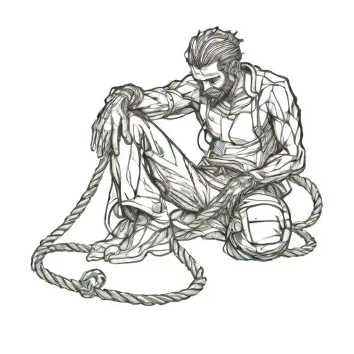 Submissive Guy Tied Up With Rope