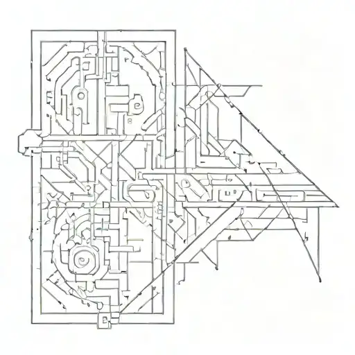 An Abstract Geometric Design Incorporating Elements Of Rap Lyrics And Computer Code