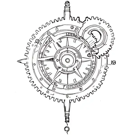 Robot Gears And Compass