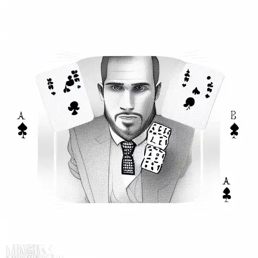 A Business Suit Made Of Playing Cards With A Music Note Tie