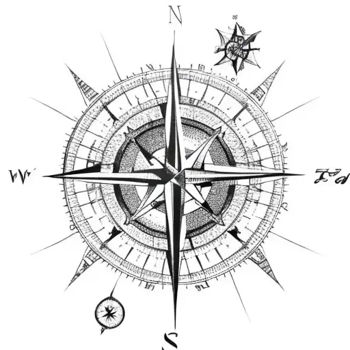 Compass With Map Of Spain And Uk