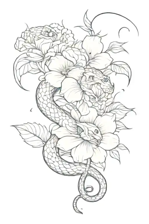 Flowers With Snake