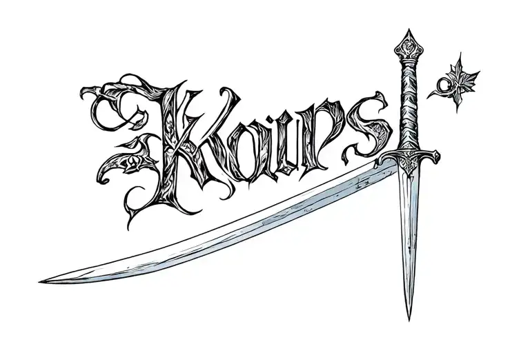 Text - Koups With Sword Directly Underneath Text
