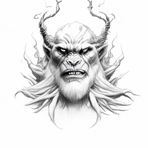 Half Man Half Beast Shadowed In Darkness