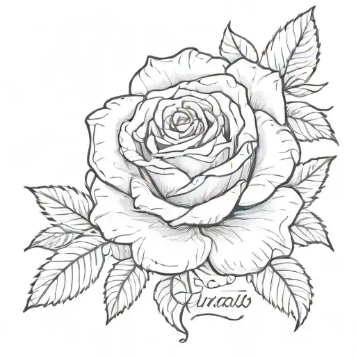 Rose With Ariana Written Underneath