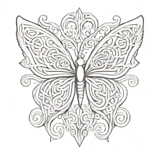 A Tattoo Of A Butterfly With Celtic Knotwork Wings Representing Ireland's Beauty And Culture