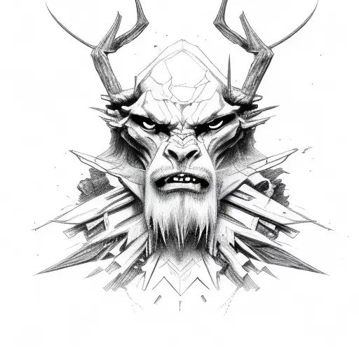 Skinny Half Man Half Beast Shadowed In Darkness