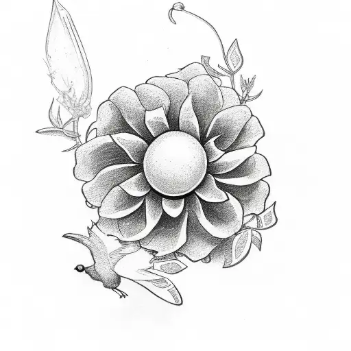 4-H Club Symbol With Flowers