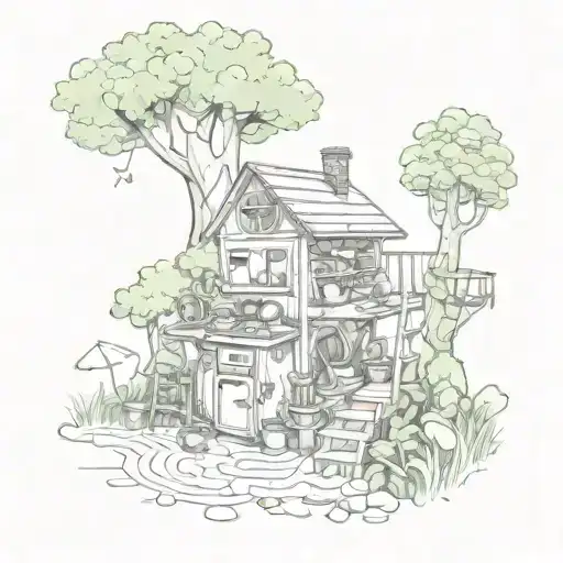 A Whimsical Treehouse Kitchen Filled With Musical Instruments And Nature Elements