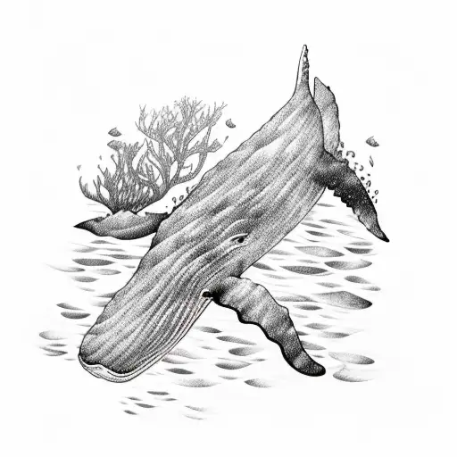 Whale Diving In A Mystical Underwater Forest